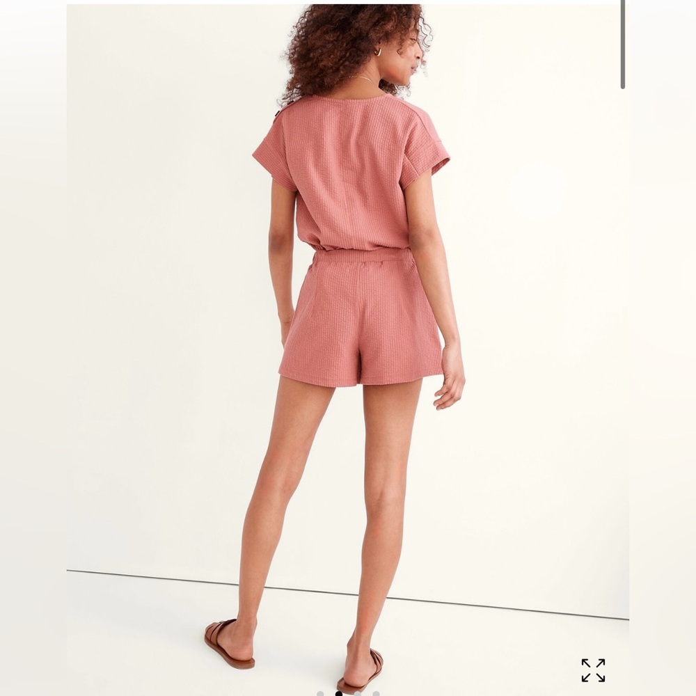 Madewell Seersucker Pull on Drawstring Shorts Medium - Picture 2 of 9